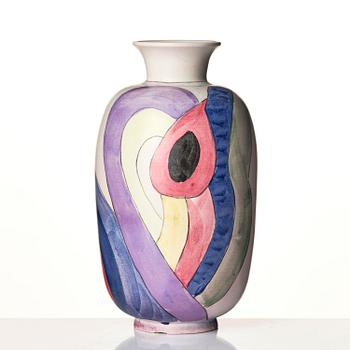 Isaac Grünewald, a painted stoneware vase, Rörstrand, Sweden, 1944.