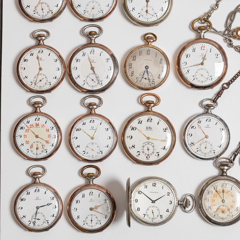 Collection of pocket watches, 63 pieces, "No reserve", various materials.
