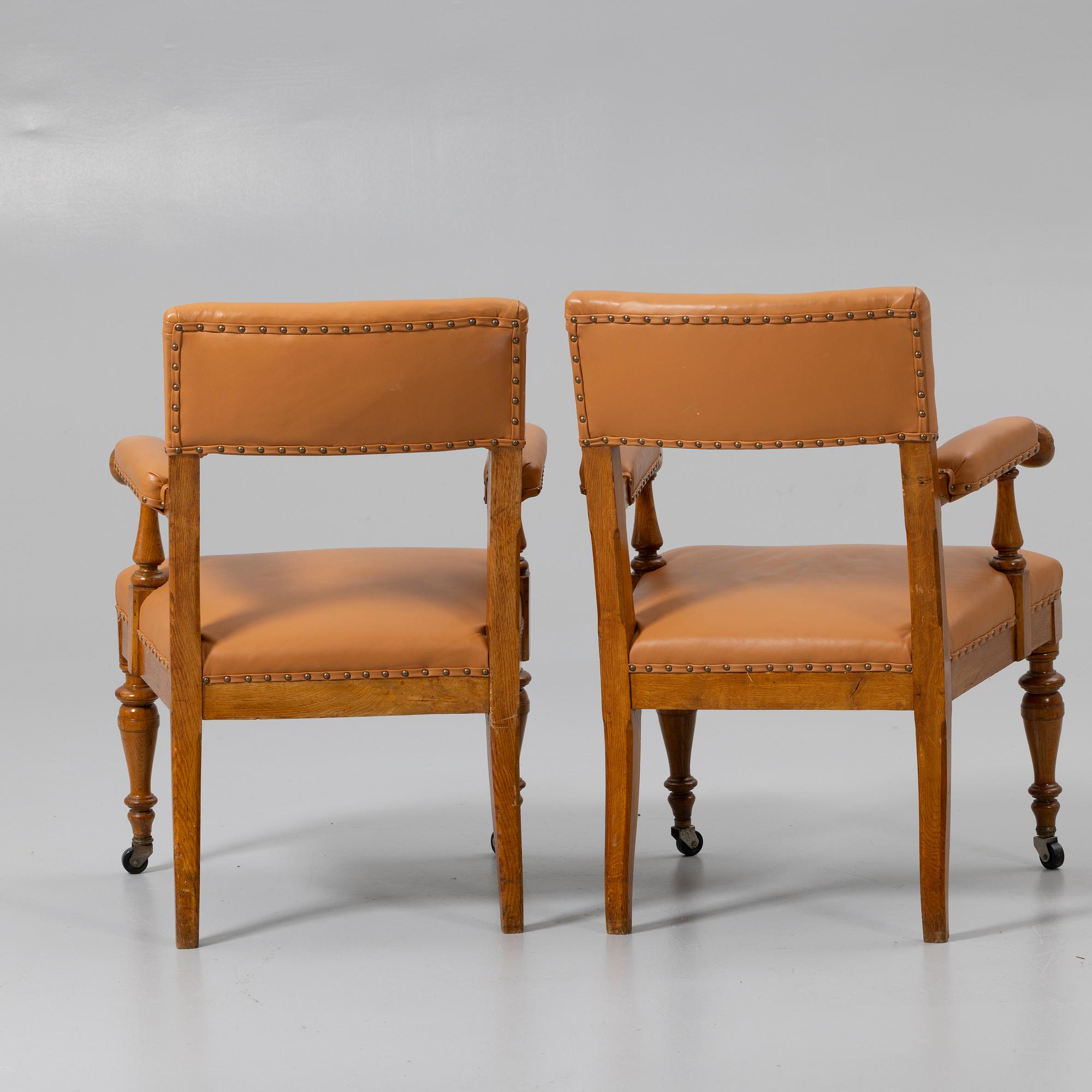 A pair of armchairs, early 20th century.