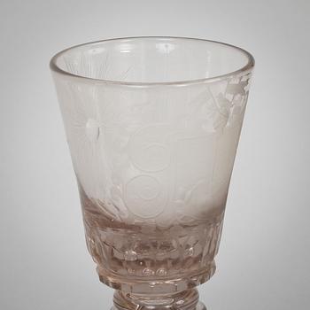 POKALGLAS, glas, 1800-tal, Tyskland.