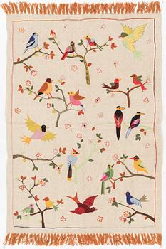 Matta, handbroderi kelim, ca 180 x 125 cm.
