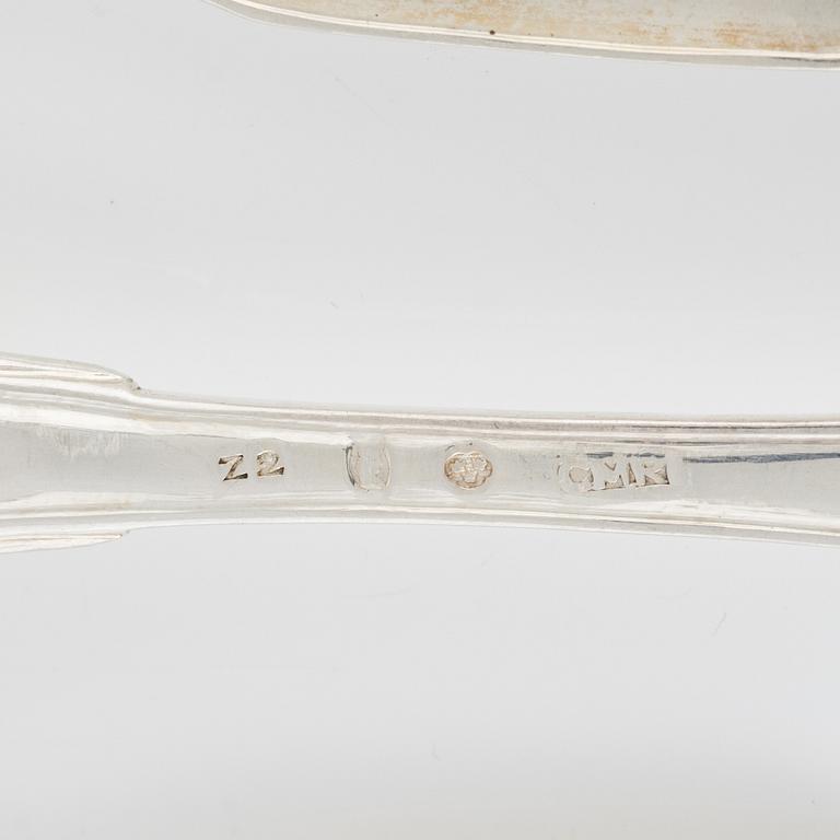 Twelve silver spoons, Carl Magnus Ryberg, Stockholm, 1806.