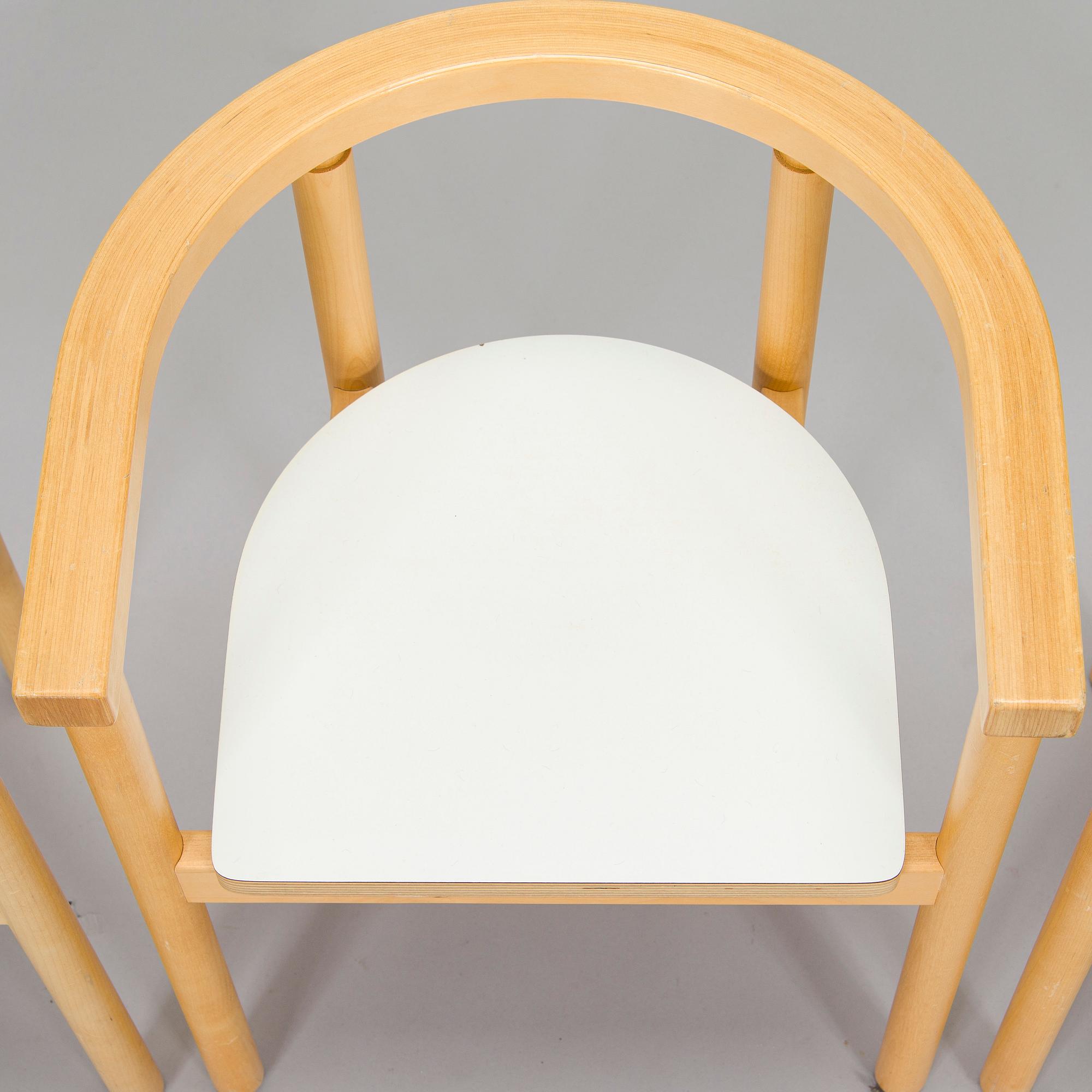 Ben af Schultén, a set of four late 20th century children's chairs, Artek, Finland.