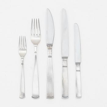 Bestickservis, 52 delar, silver, "Rosenholm", mestadels GAB, 1900-talets andra hälft.