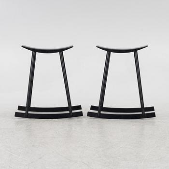 Per Sundstedt, a pair of "Ving" rocking stools, Pyra, 2004.