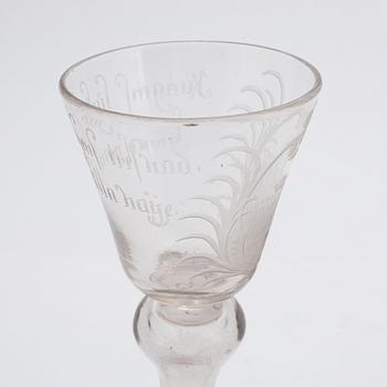 An 18th Century presumably German wine glass.