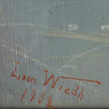 LEONARD WIEDH, olja på duk. Sign o dat 1902.