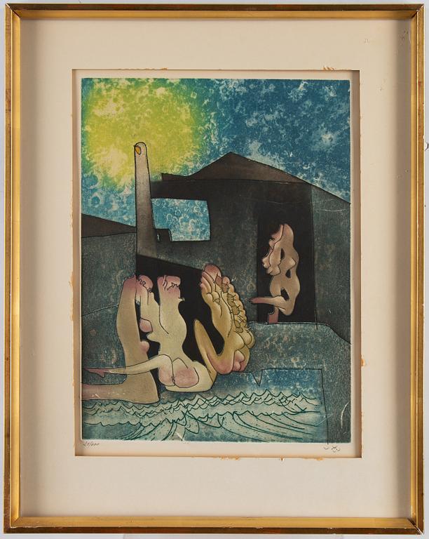 Roberto Matta, a set of eight etchings in colour, signed and numbered 21/100.