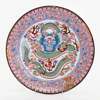 Vati, emaloitu kupari, Qing-dynastia, noin v. 1800,