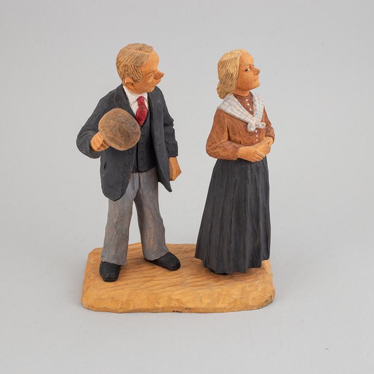 HERMAN ROSELL, sculpture, wood, signed and dated 1954.