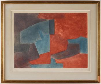 Serge Poliakoff, "Composition grise, bleue et rouge".