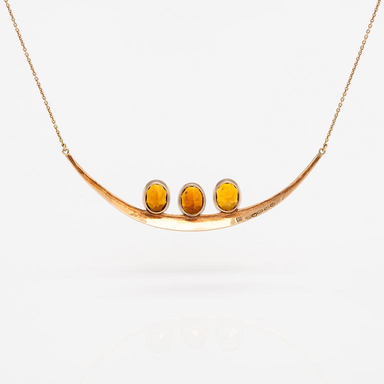 A 14K gold necklace with cintrines. Kaunis koru, Helsinki 1963.