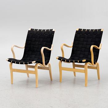 Bruno Mathsson, a pair of 'Eva' easy chairs, Firma Karl Mathsson and Dux.