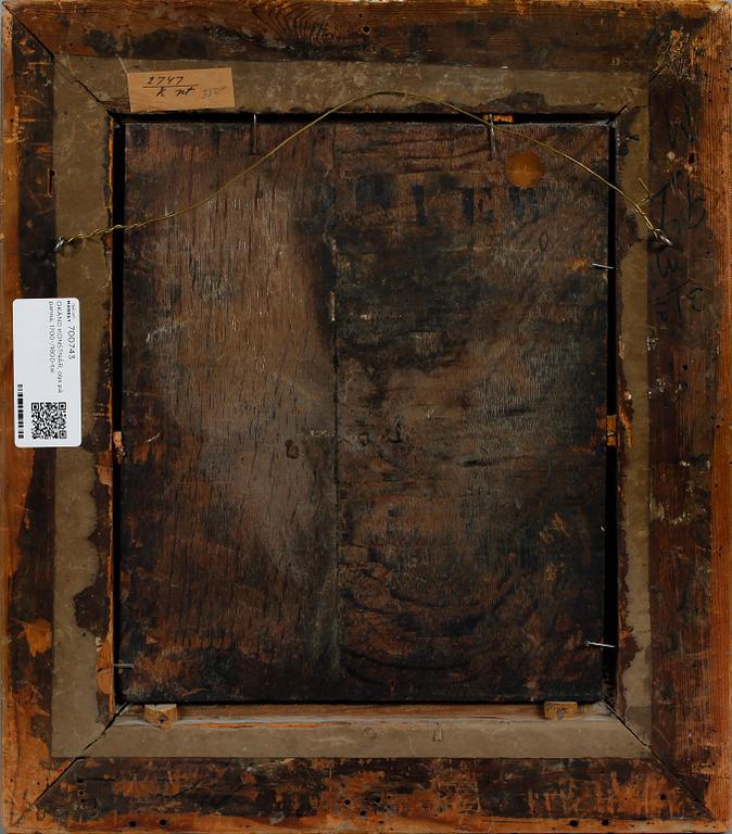 OKÄND KONSTNÄR, olja på pannå, omkring år 1800.