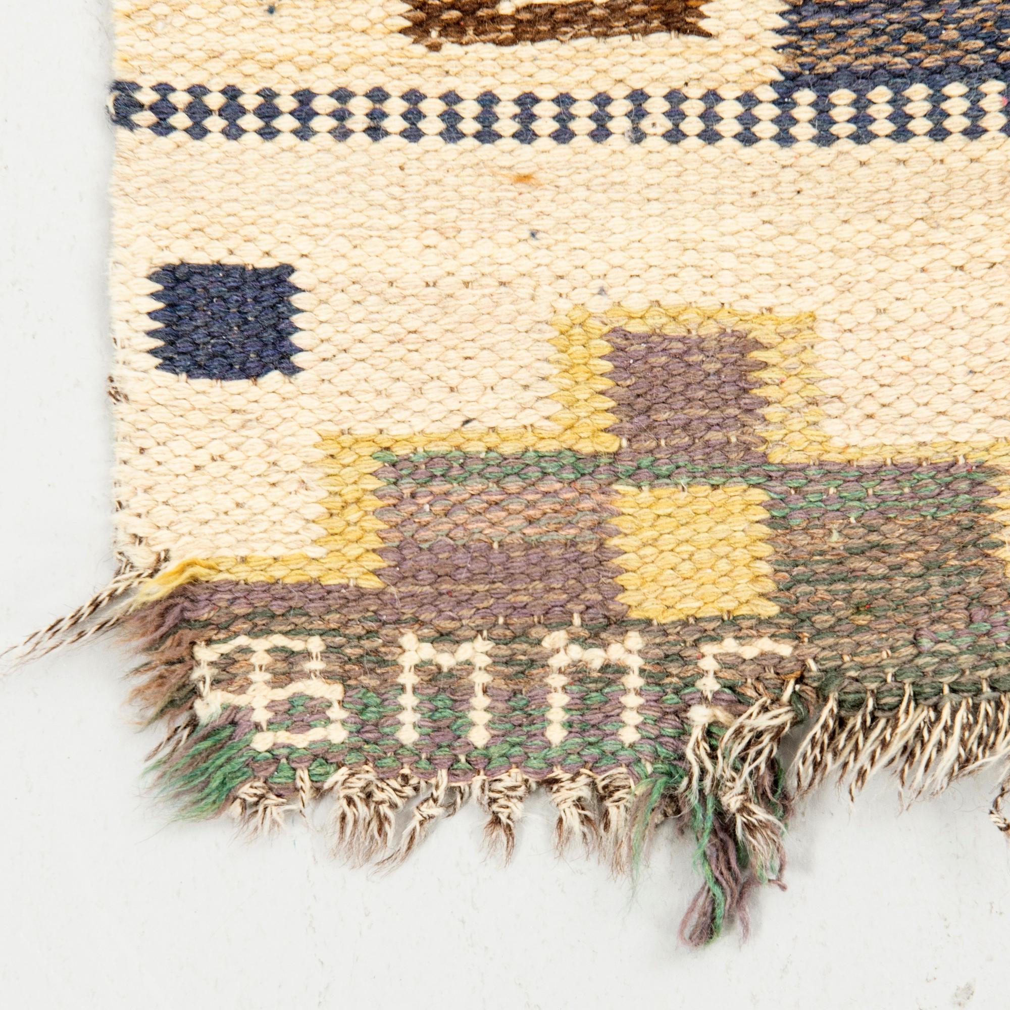 Märta Måås-Fjetterström, rug, "Blue Heath", flat weave, approx. 242 x 151 cm, signed AB MMF.