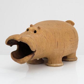 Teemu Luoto, sculpture, Hippo, ceramic, signed.