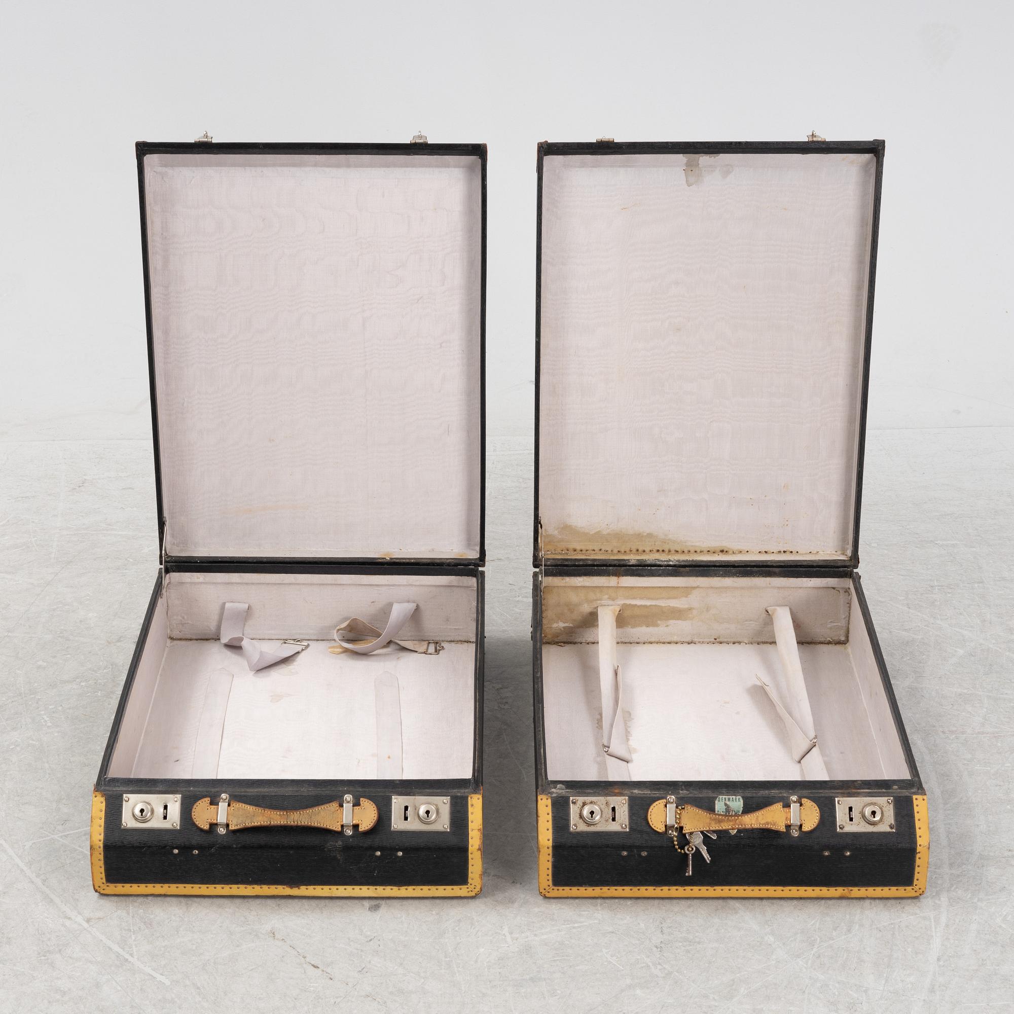 A set of four suitcases, Karl Baisch Autokofferfabrik Stuttgart, Germany, 1930's/1940's.