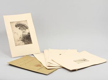 ALBERT THEODOR GELLERSTEDT, mapp med grafiska blad 30 st, Stockholm P.A Norstedt & Söners förlag, 1918.