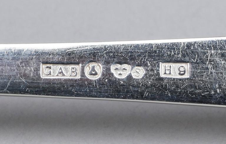 BESTICKSERVIS, 66 delar, silver, "Rosenholm", Jacob Ängman GAB, 1900-talets andra hälft. Tot vikt ca 1945 gram.