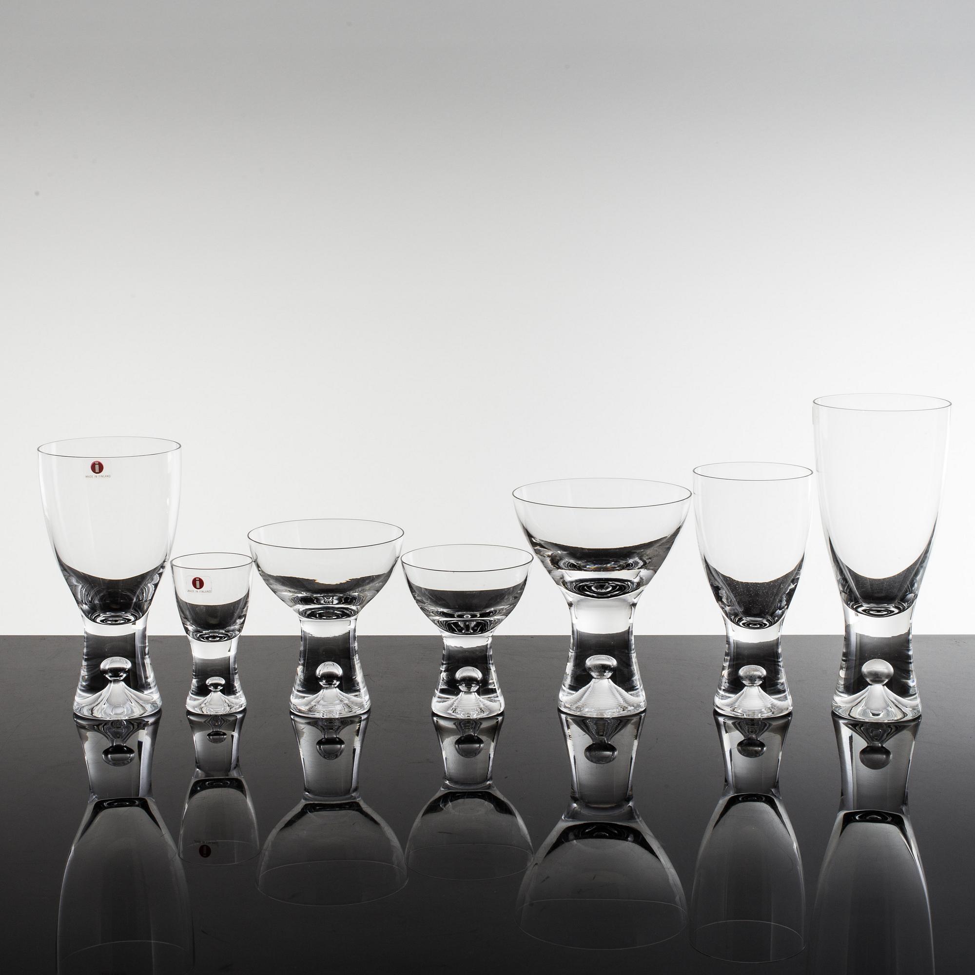 TAPIO WIRKKALA, a 42 piece glass service "Tapio", for Iittala.
