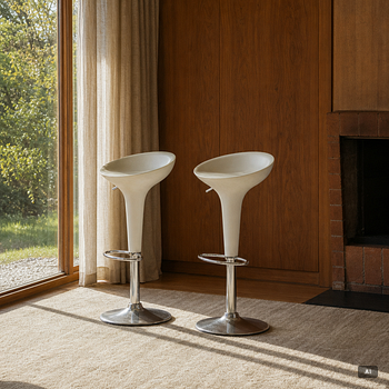 Stefano Giovannoni, bar stools, a pair, Bombo Swivel, Magis, early 2000s.