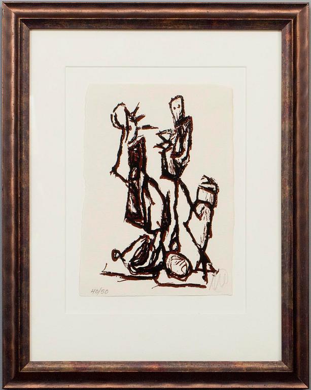 MARINO MARINI, färgetsning, 40/50, signerad.