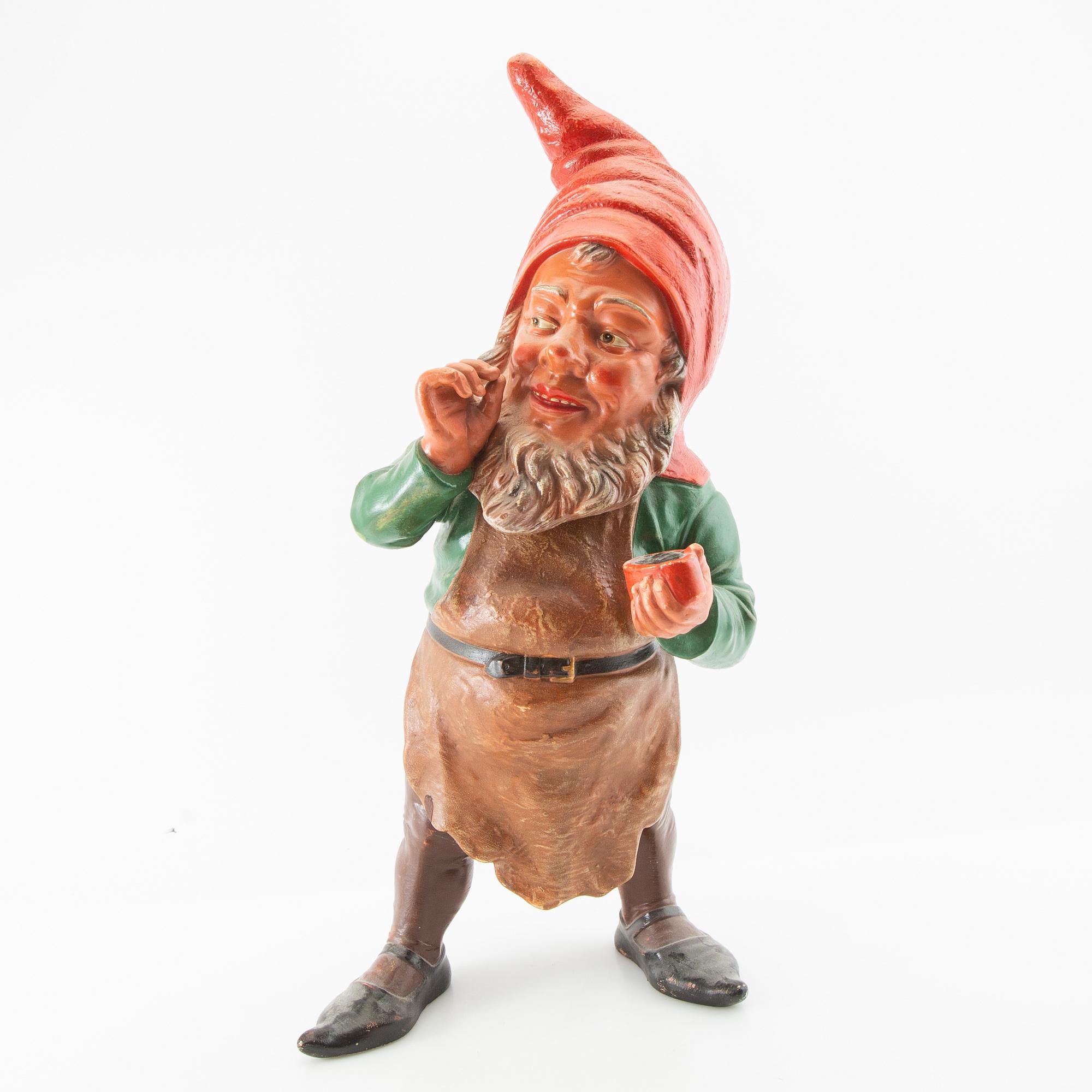 Gnome probably Germany mid/second half of the 20th century painted terracotta.