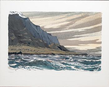 ROLAND SVENSSON, mapp med 7 litografier, "Tristan da Cunha", sign o numr 233/300.