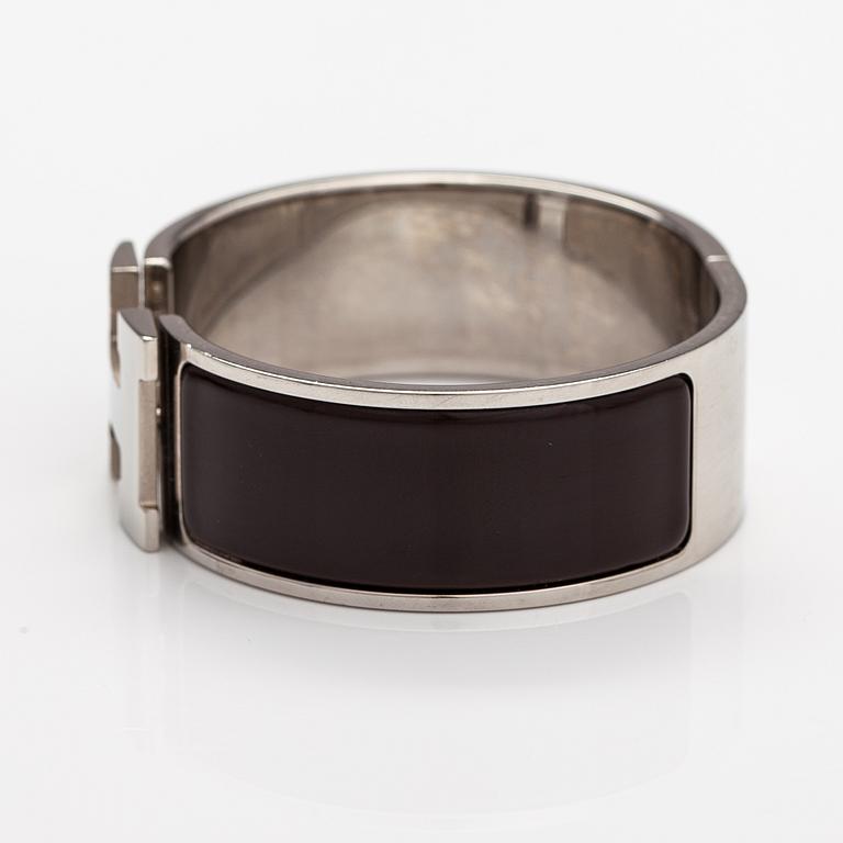 Hermès, Armband "H click", metall och emalj. Märkt Hermès, P, S, Made in France.