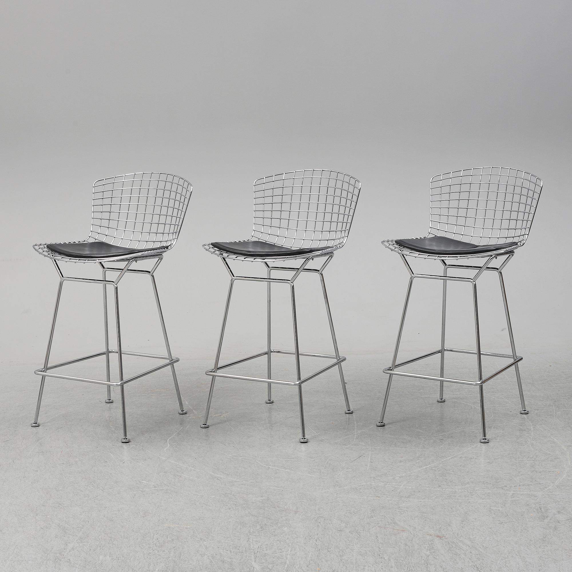 HARRY BERTOIA, barstolar, 3 st, Knoll International.