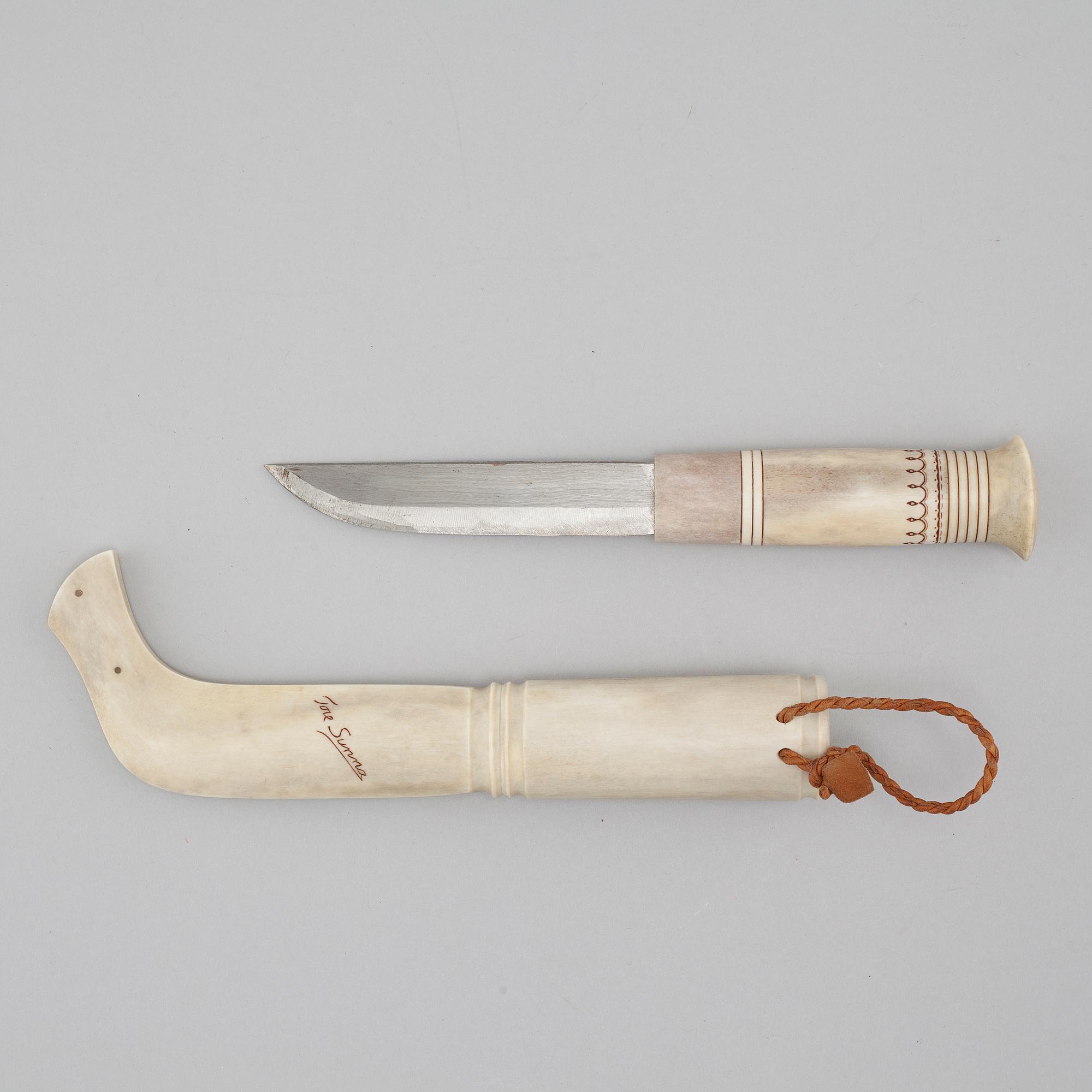 TORE SUNNA, kniv, helhorn, signerad.