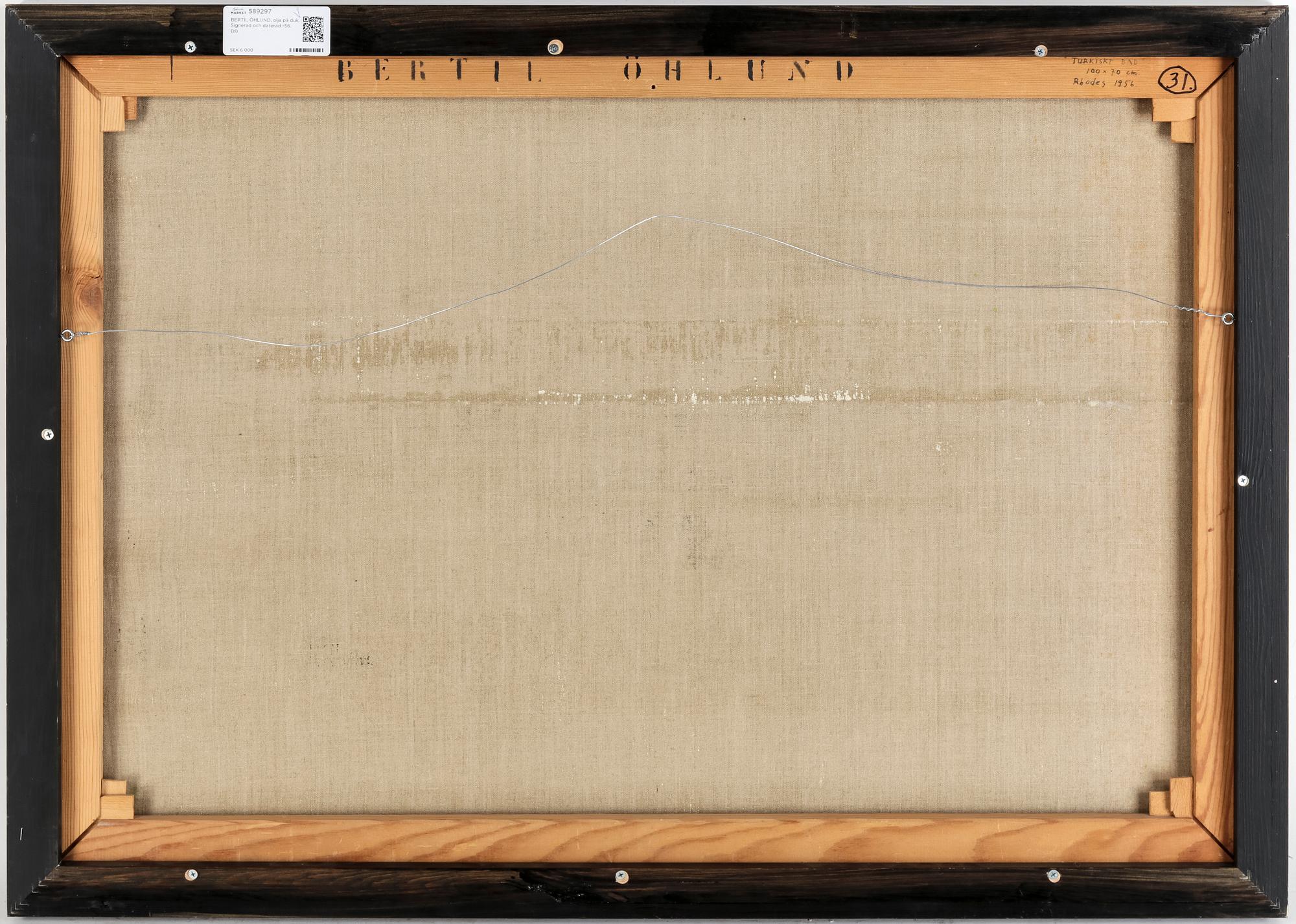 BERTIL ÖHLUND, olja på duk. Signerad och daterad -56.