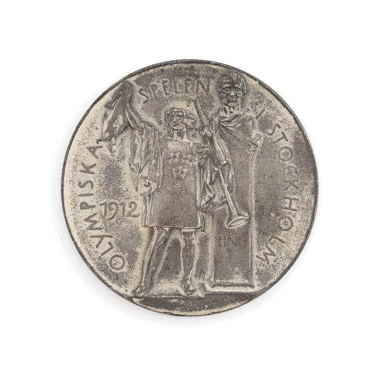 An olympic silver medal from the 1912 Summer Olympics in Stockholm, Sweden.