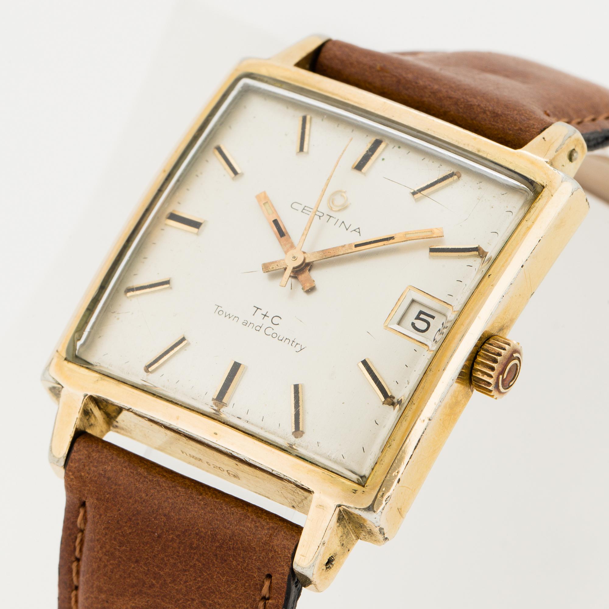 CERTINA, T+C, Town and Country, wristwatch, 30,5 x 30,5 (40,5) mm,