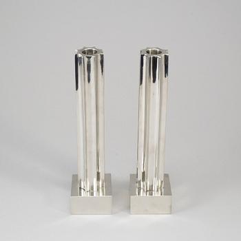 Gustaf Nordenskiöld, a pair of 'Kolonn' pewter candlesticks from Svenskt Tenn, 2019.