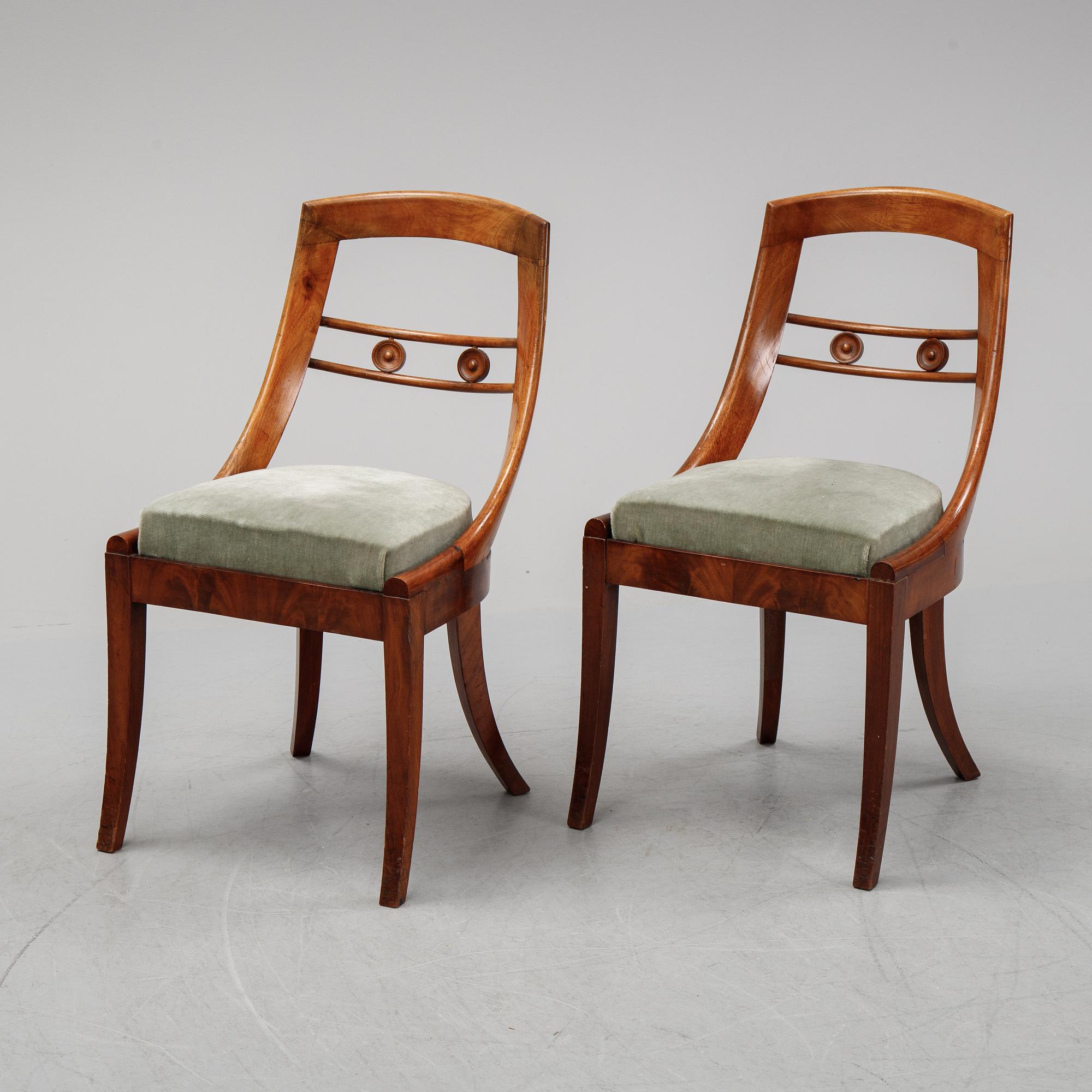 A set of six Empire chairs, first half of the 19th century.