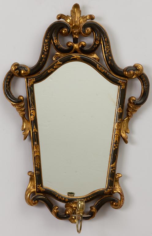 A pair of mirror sconces, Baroque style, 20th century.