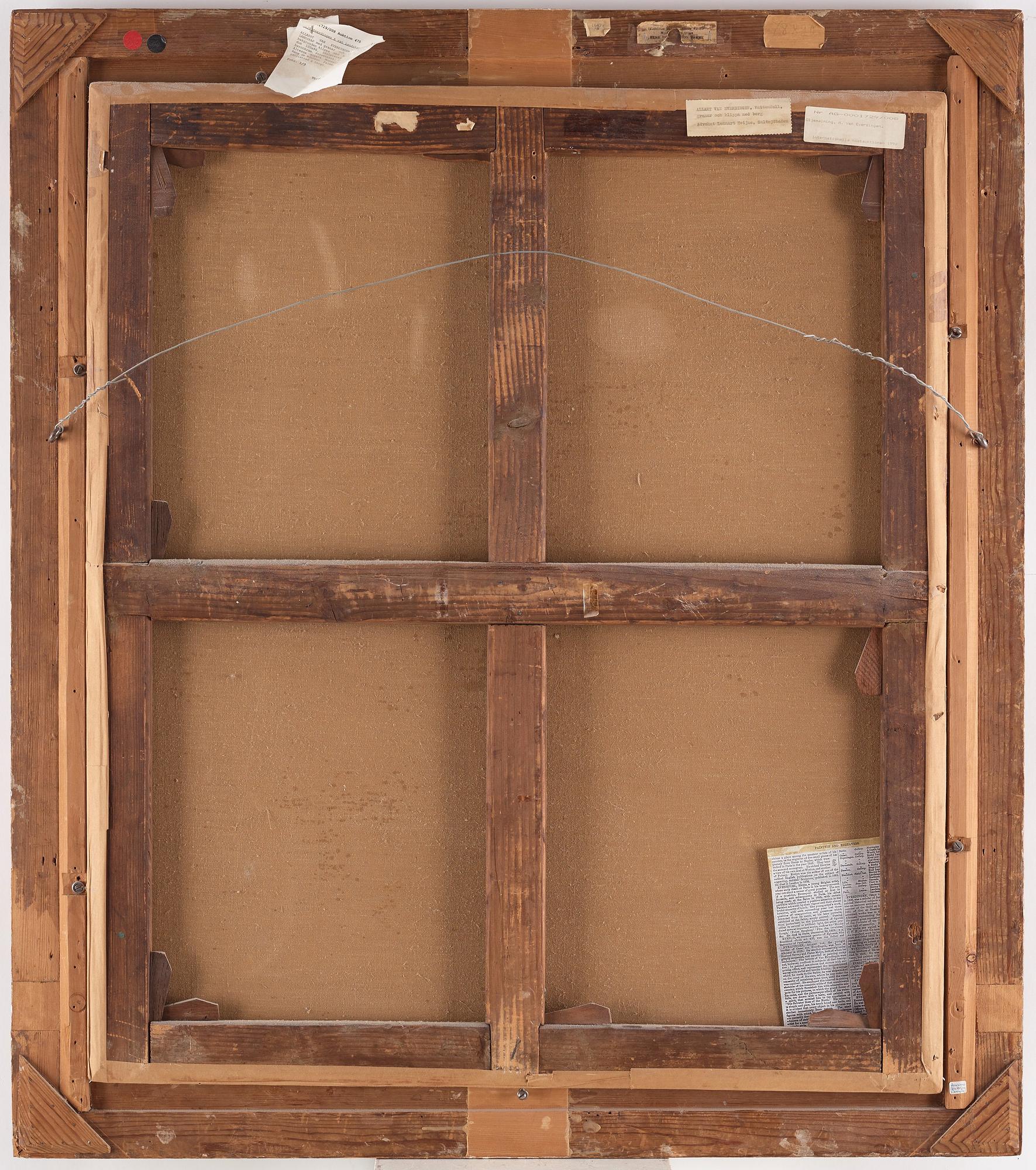 Jacob van Ruisdael, Landscape with waterfall and a castle on a cliff.