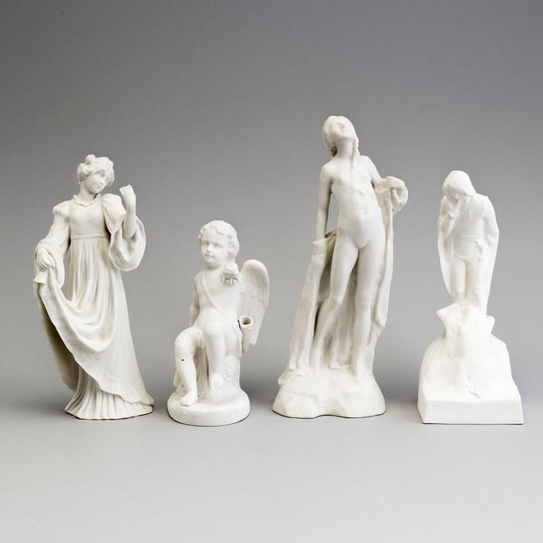 FOUR PARIAN FIGURES, Gustafsberg, ca 1900.