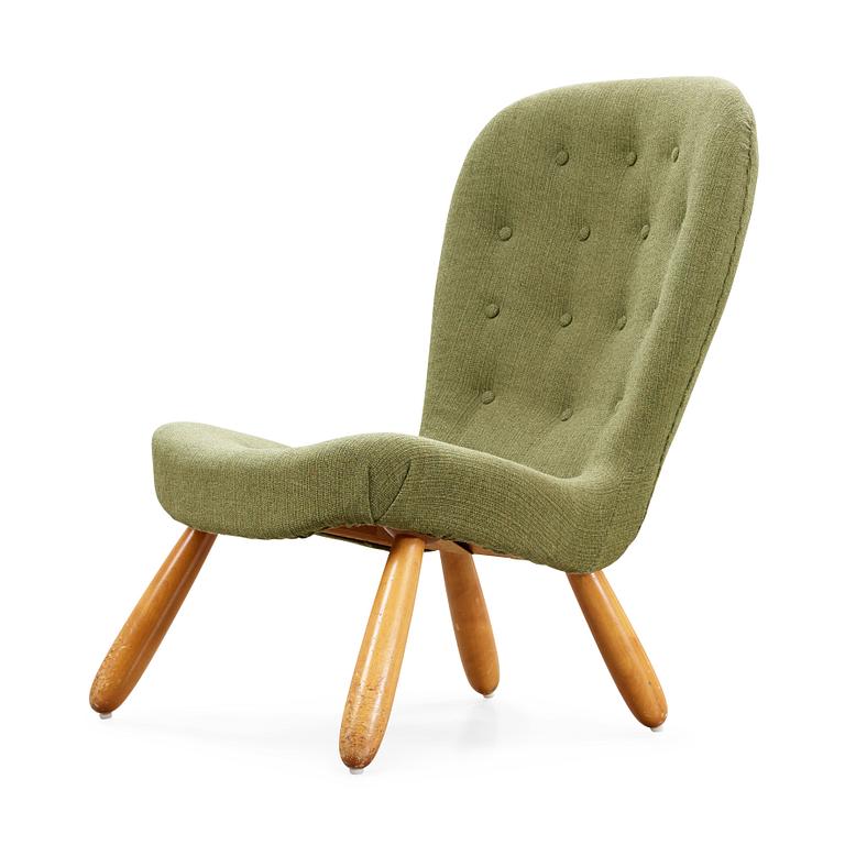 An upholstered 'Clam Chair', attributed to Philip Arctander, 1940's-50's.