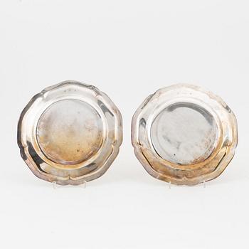 A pair of Danish silver plates, Fritz S Heimburger, Assay Master mark of  CF Heise, 1931.