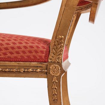 A pair of Swedish chairs in N C Salton's manner,  19th century.