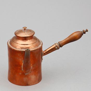 CHOKLADKANNA, koppar, 1800-tal.
