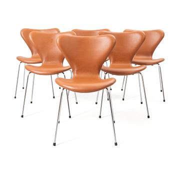Arne Jacobsen, Chairs, 6, "Series 7", Fritz Hansen, Denmark.