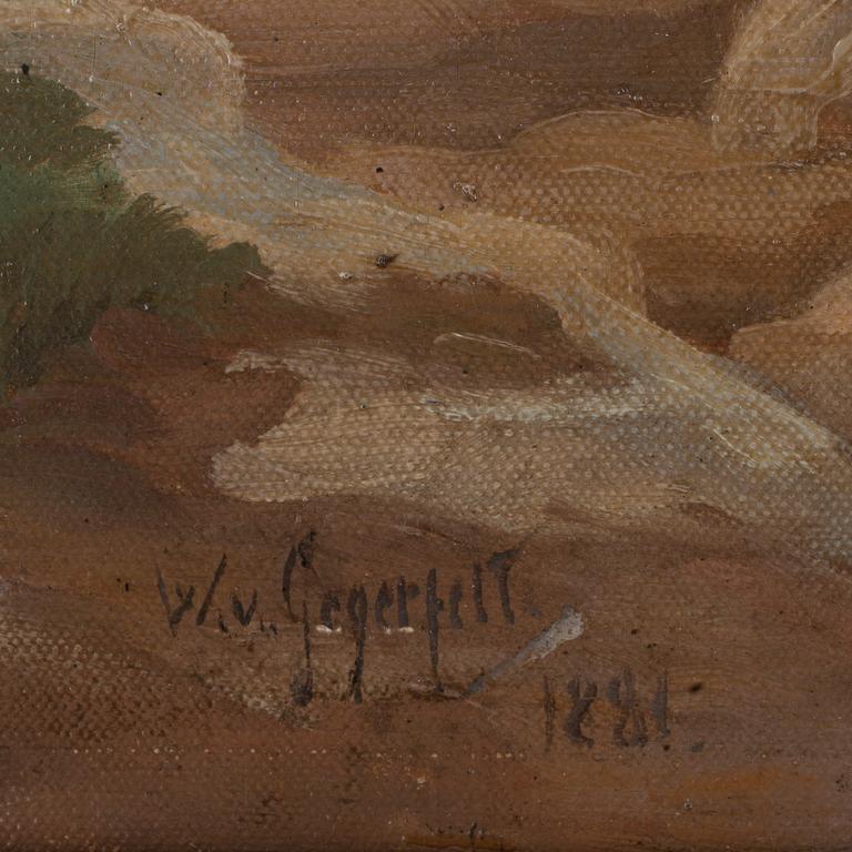 WILHELM VON GEGERFELT, olja på duk, signerad W. v. Gegerfelt och daterad 1881.