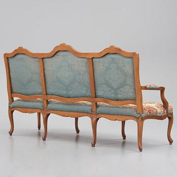 A set of six Louis XV armchairs, mid 18th century.