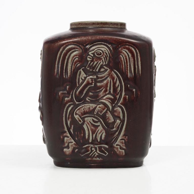 Jais Nielsen, a stoneware urn, Royal Copenhagen, Denmark, 1955.