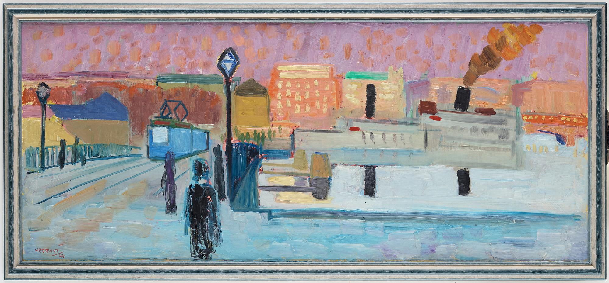 TAGE HEDQVIST, oil on panel, signed and dated -44.