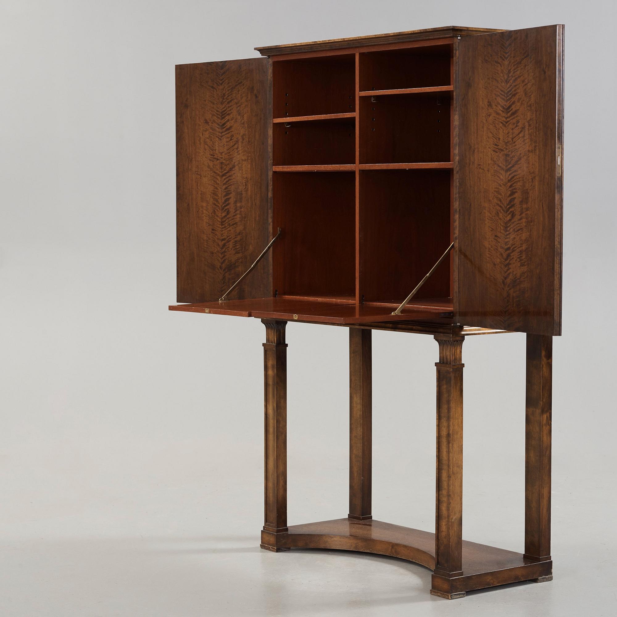 A Swedish Grace stained birch cabinet attributed to Ture Ryberg, J.E Blomqvist Möbelfabrik, Uppsala, 1920-30's.