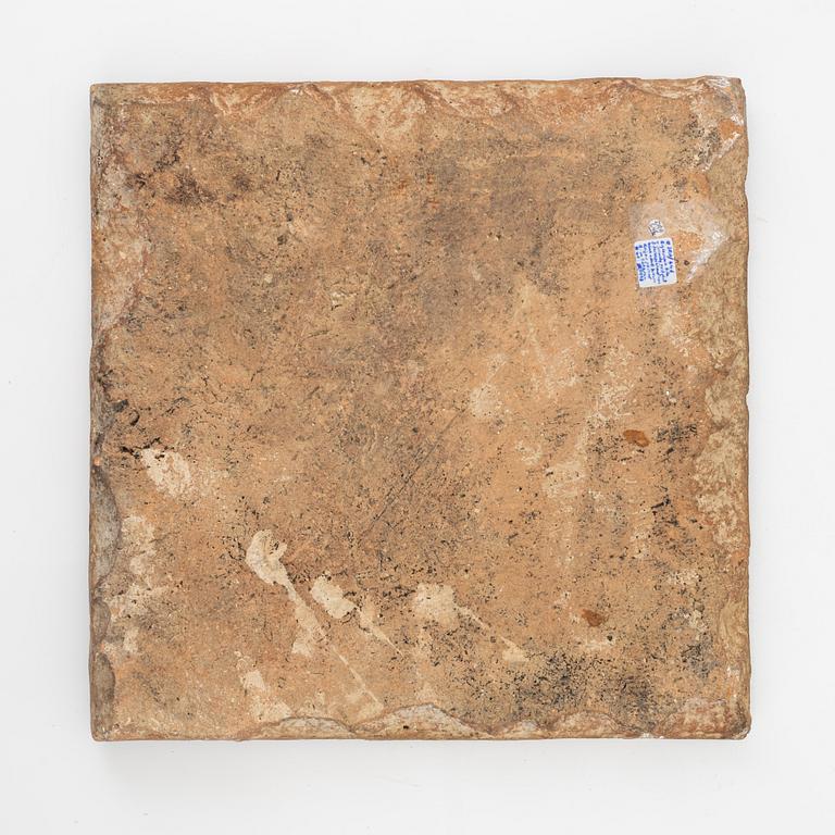 Kakelplatta, glaserat lergods, Qajardynastin Persien (Iran), 1800-tal.